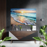 Sunset at the Beach Brushed Aluminium Dibond Wall Art.